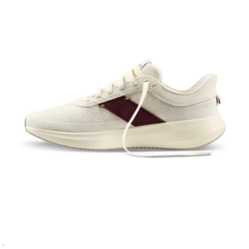 Tracksmith Eliot Runner Men's Shoes Ivory/Wine NZ | 83516CDIG