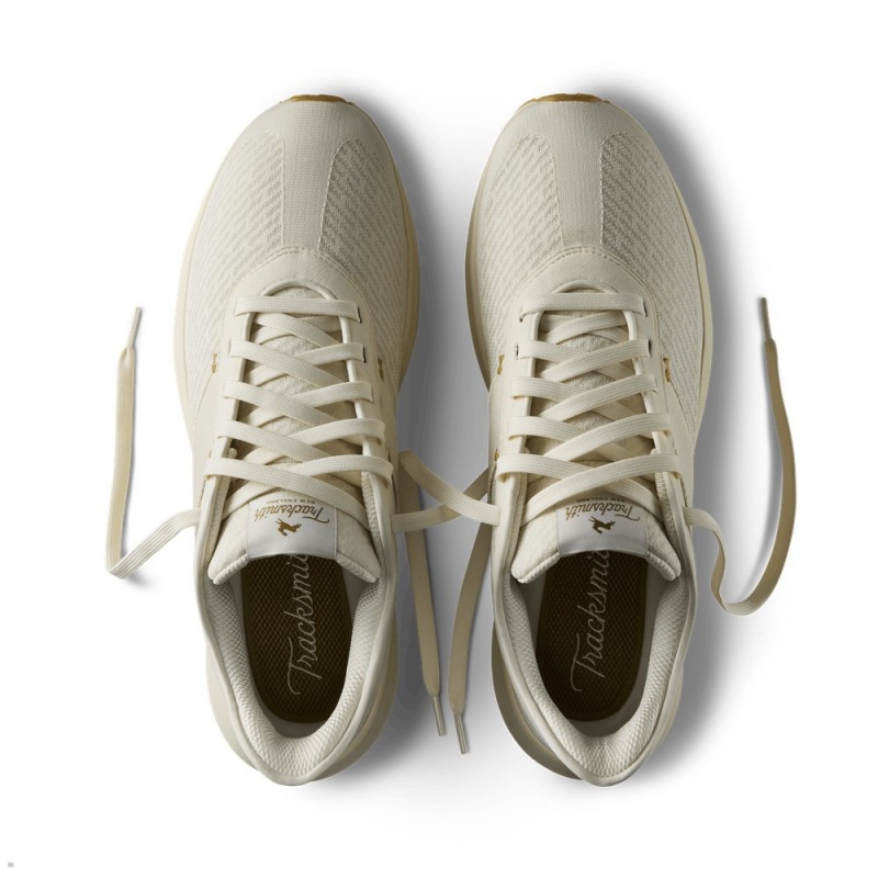 Tracksmith Eliot Runner Men's Shoes Ivory/Ivory NZ | 28395GIFP