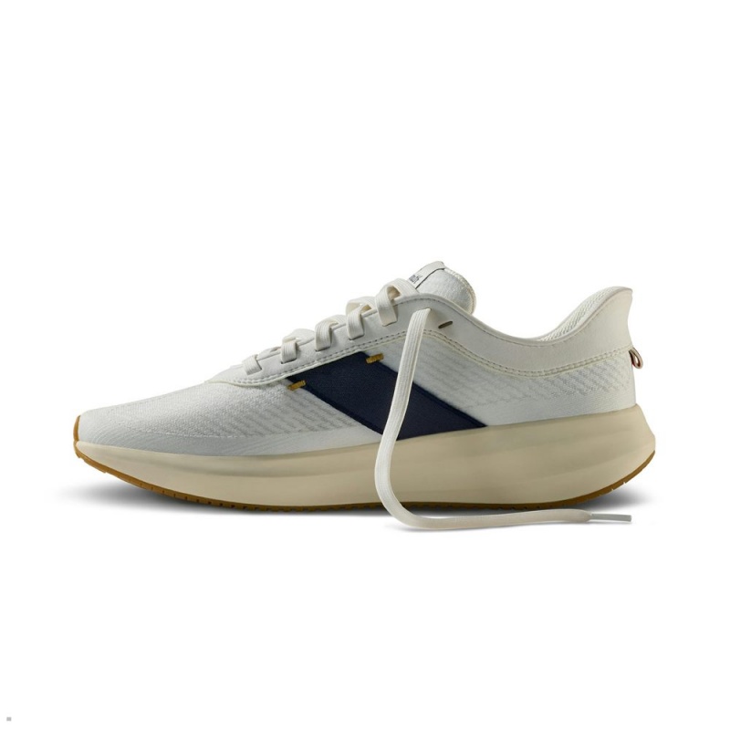 Tracksmith Eliot Runner Men's Shoes White/Navy NZ | 63094VDEM