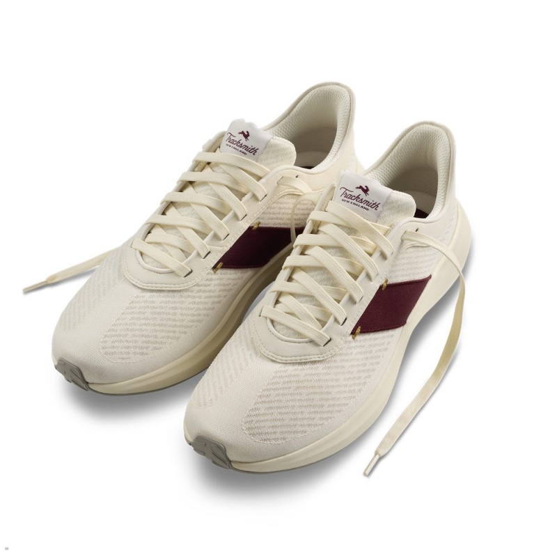 Tracksmith Eliot Runner Women\'s Shoes Ivory/Wine NZ | 03918DUYF