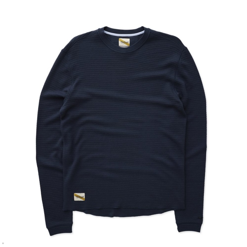 Tracksmith Fells Waffle Men\'s Base Layer Blueberry NZ | 09231QXNC