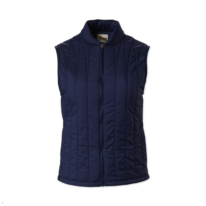 Tracksmith Harbor Women\'s Vest Navy NZ | 78923JHDQ