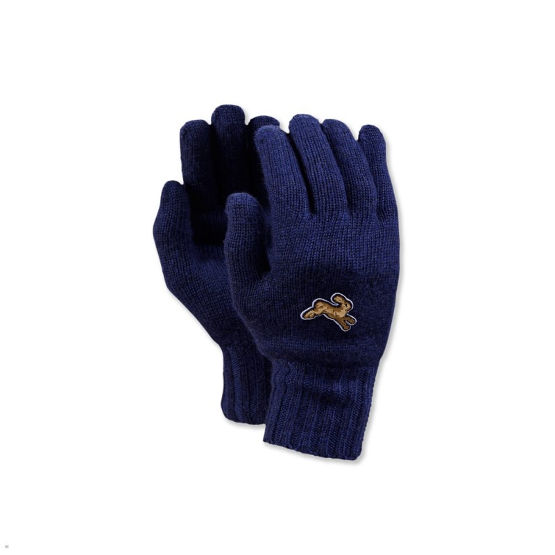 Tracksmith Harrier Gloves Navy NZ | 38421AUSL