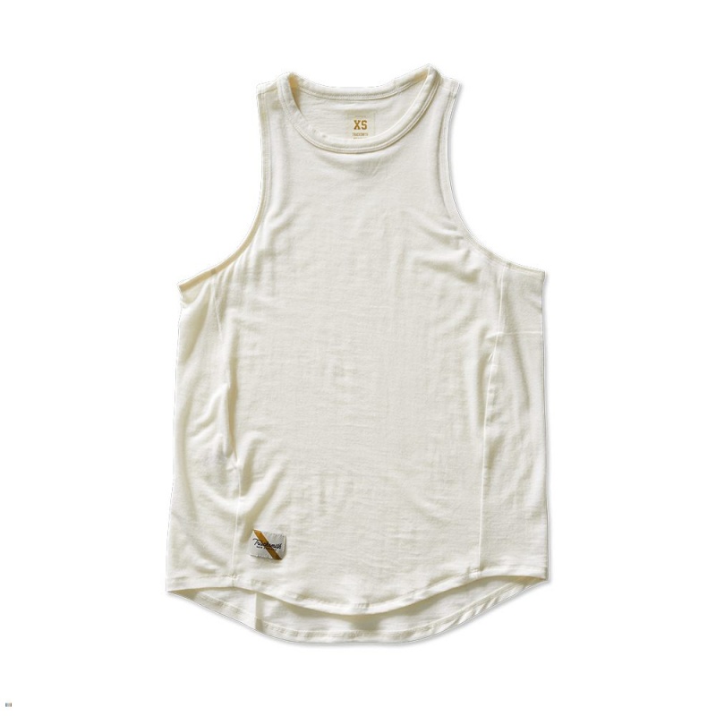 Tracksmith Harrier Women\'s Tank Ivory NZ | 16378AZHQ