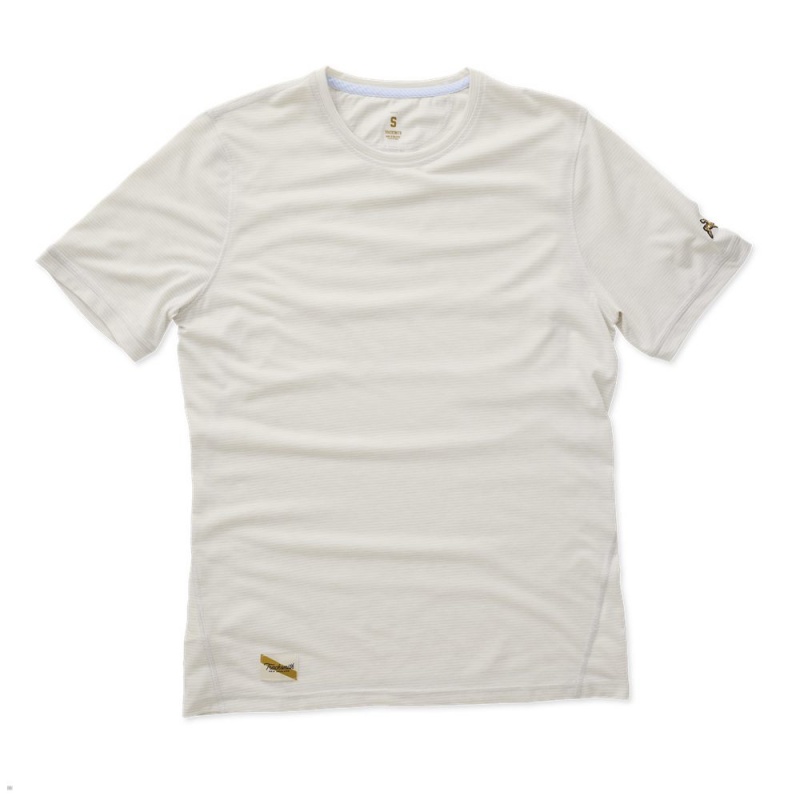 Tracksmith Horizon Men\'s Tee Dawn/Eggshell NZ | 23978DAGO