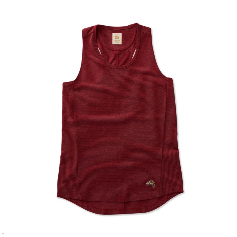 Tracksmith Horizon Women\'s Tank Pomegranate Stripe NZ | 95327THPV