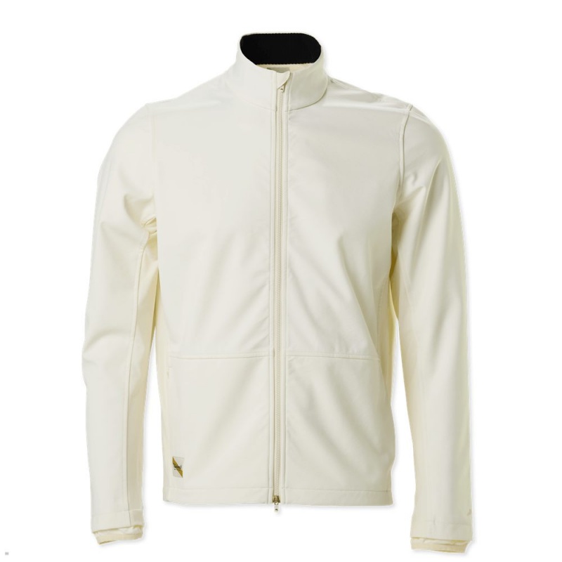 Tracksmith NDO Men\'s Jacket Ivory NZ | 89432KOLJ