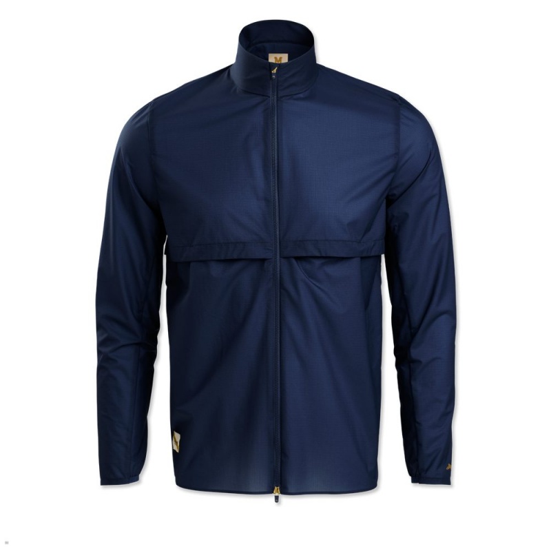 Tracksmith Rain Men\'s Jacket Navy NZ | 50396ENMG