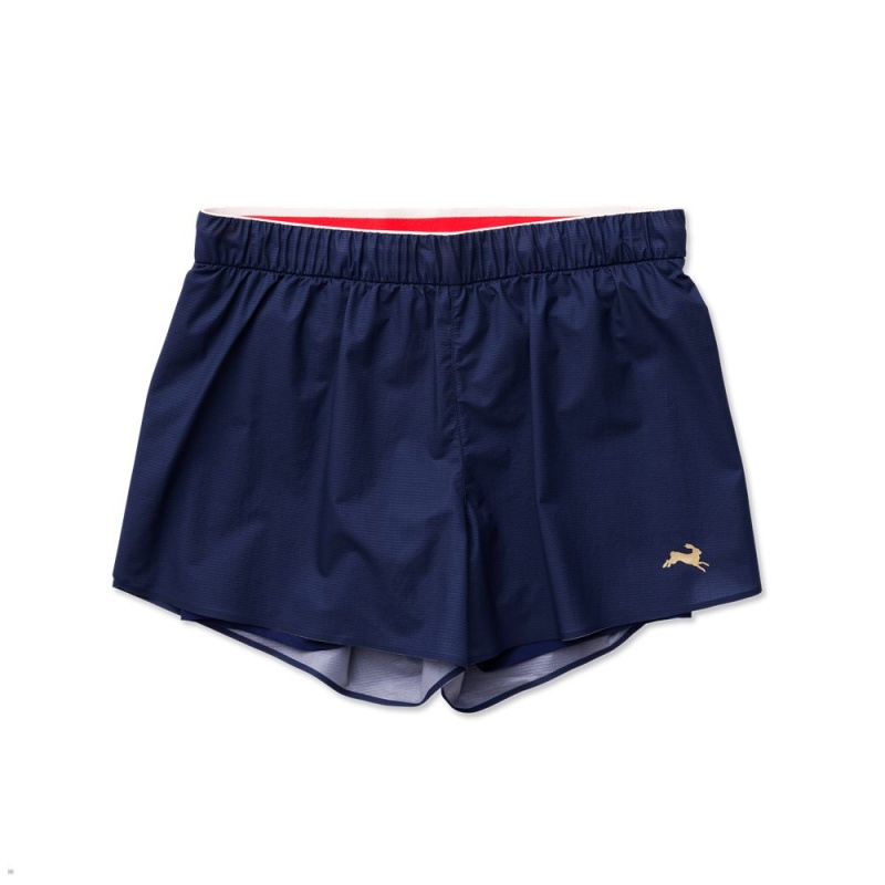 Tracksmith Rain Women\'s Shorts Navy NZ | 42963HSVC