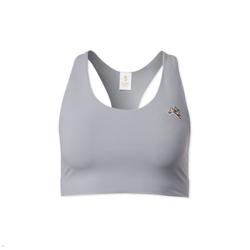 Tracksmith Run Cannonball Run Women\'s Bra Dark Silver NZ | 10234LSUX