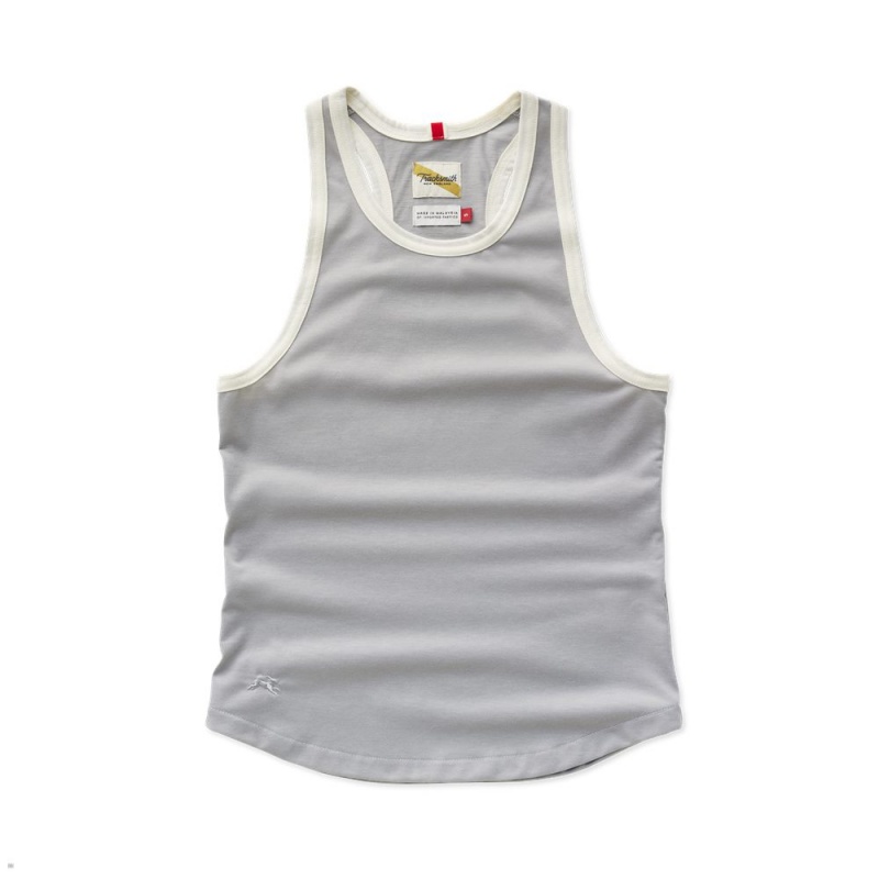 Tracksmith Run Cannonball Run Women\'s Tank Silver/Ivory NZ | 14238QSEK