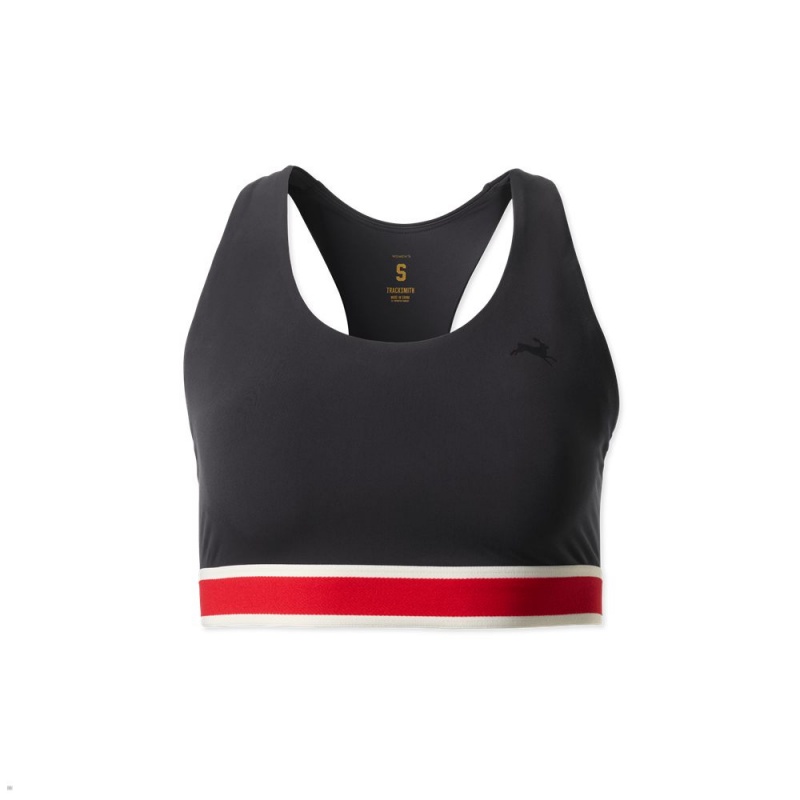 Tracksmith Run Women\'s Bra Black NZ | 01487ZRIX