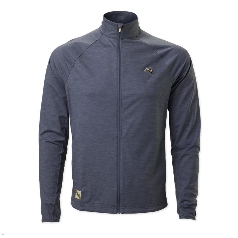 Tracksmith Session Men\'s Jacket Blue NZ | 05482BEAQ