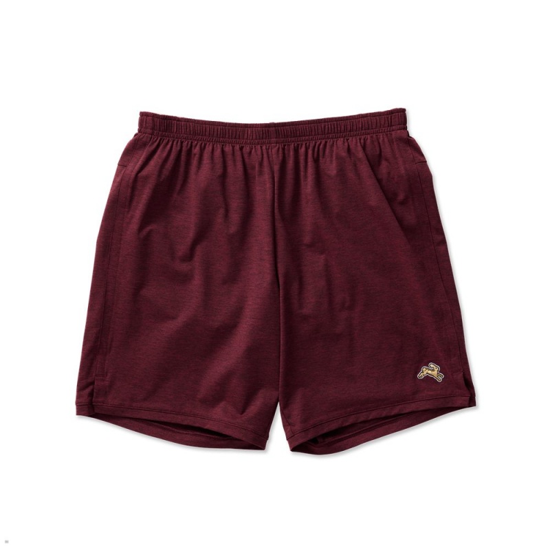 Tracksmith Session Men\'s Shorts Burgundy NZ | 20854GFNY