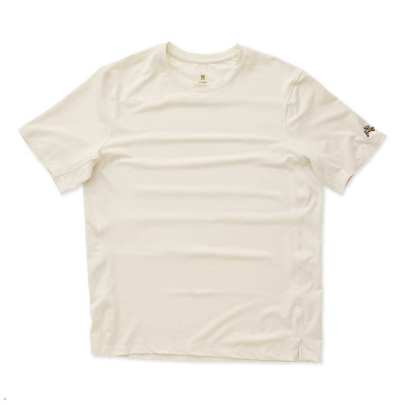 Tracksmith Session Men\'s Tee Ivory NZ | 09368AJIG