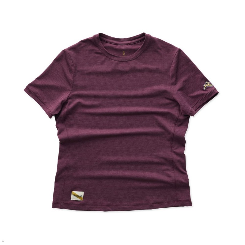 Tracksmith Session Women\'s Tee Aubergine NZ | 28136JAKU