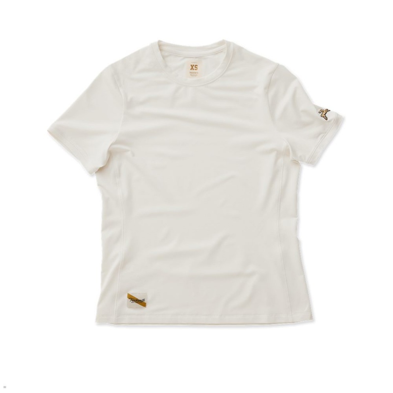 Tracksmith Session Women\'s Tee Ivory NZ | 75198MOKX