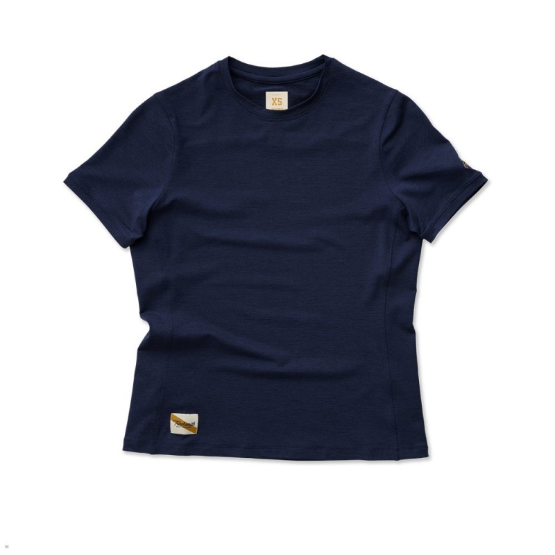 Tracksmith Session Women\'s Tee Navy NZ | 90213ORAG