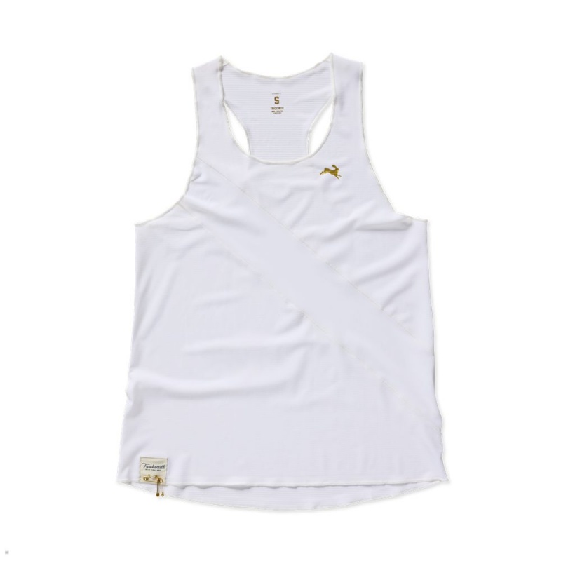 Tracksmith Strata 2023 Women\'s Singlet White NZ | 93827TOZB