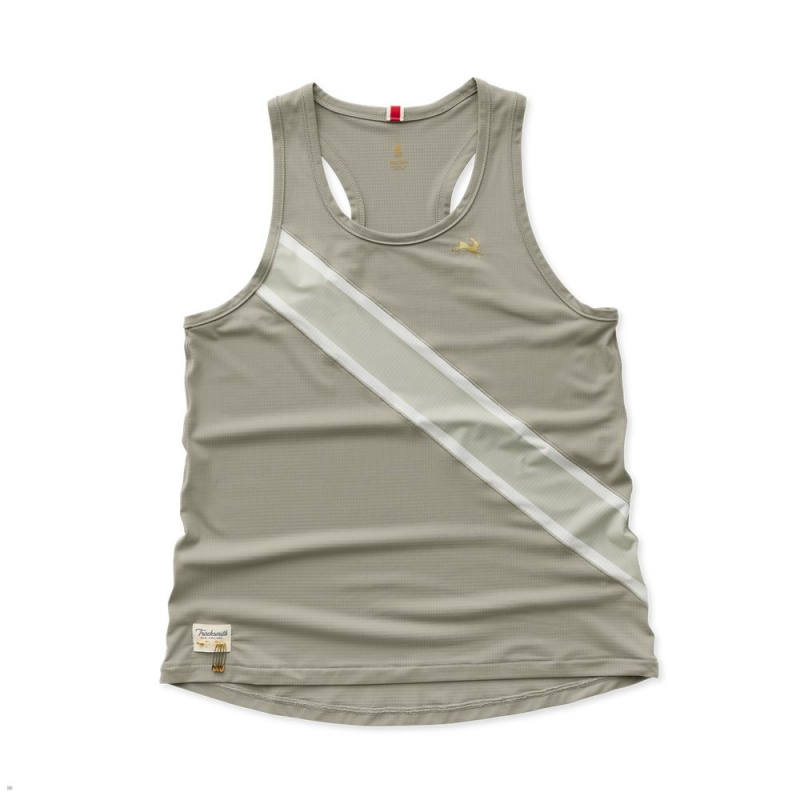 Tracksmith Strata Women\'s Singlet Taupe/Sprout/Ivory NZ | 56238GHOF