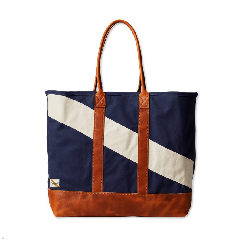 Tracksmith Tote Bags Navy/Ivory NZ | 01482LCDS