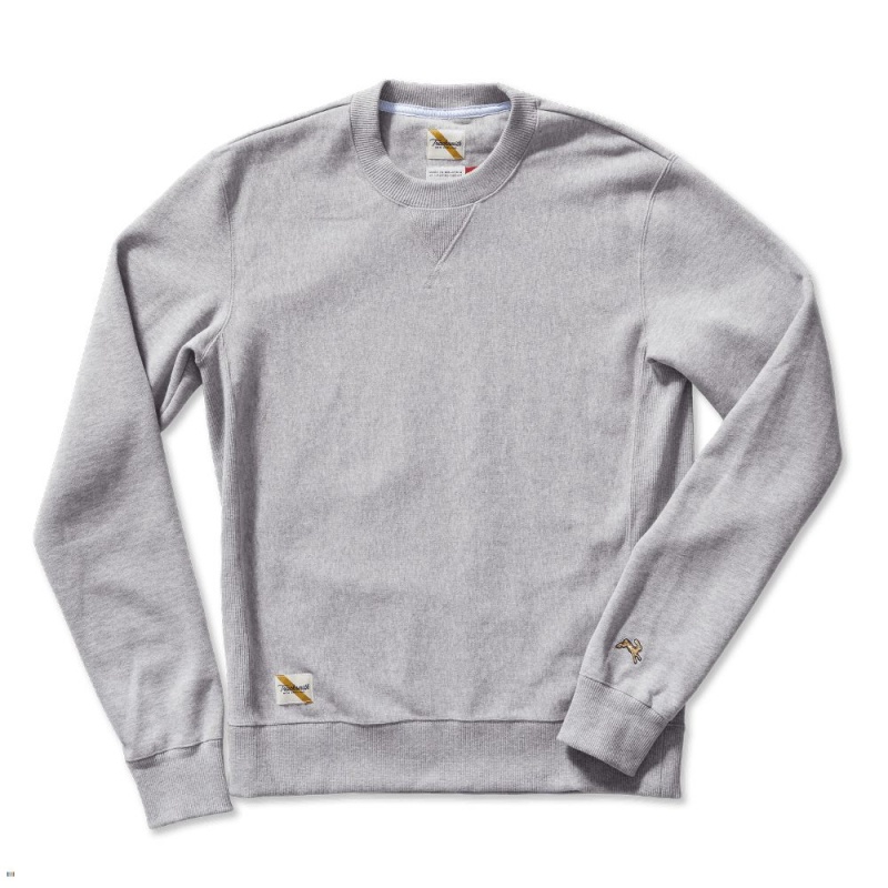 Tracksmith Trackhouse Crew Men\'s Sweatshirt Gray NZ | 91847PGIW