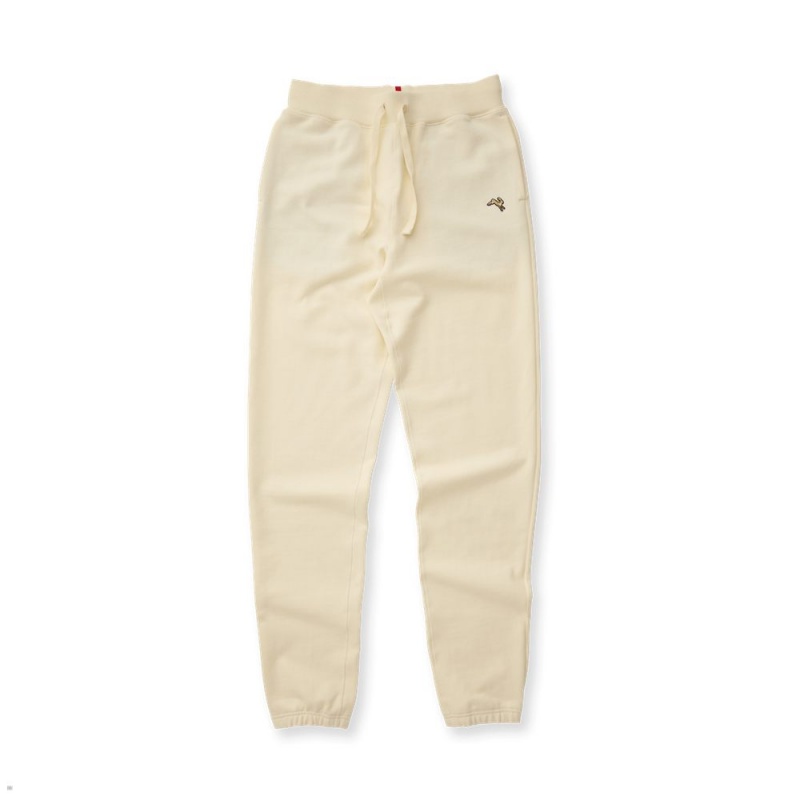 Tracksmith Trackhouse Men\'s Sweatpants Ivory NZ | 79460LBSR