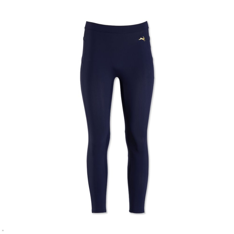 Tracksmith Turnover Crop Women\'s Tights Navy NZ | 59231UYMN