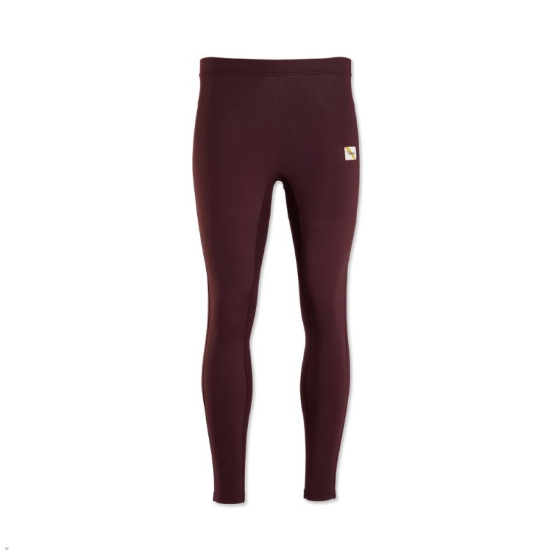 Tracksmith Turnover Men\'s Tights Burgundy NZ | 06253GOTB