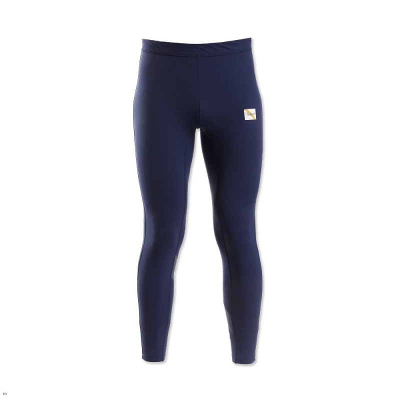 Tracksmith Turnover Men\'s Tights Navy NZ | 84615JEYD