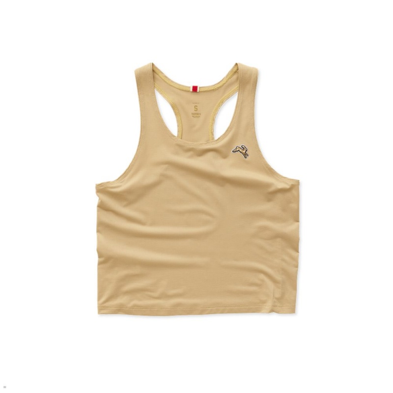 Tracksmith Twilight Crop Women\'s Tank Chestnut NZ | 24730HFZA