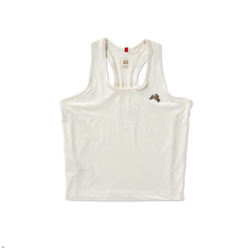 Tracksmith Twilight Crop Women\'s Tank Ivory NZ | 50629GSLJ