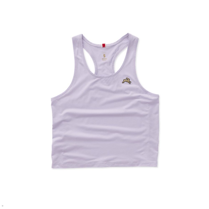 Tracksmith Twilight Crop Women\'s Tank Lilac NZ | 65489INGP