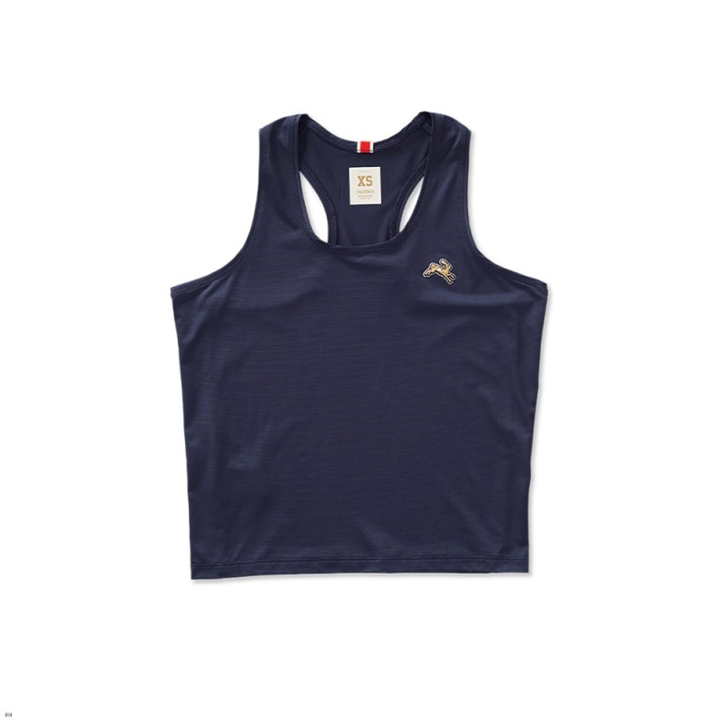 Tracksmith Twilight Crop Women\'s Tank Navy NZ | 72498HSMX