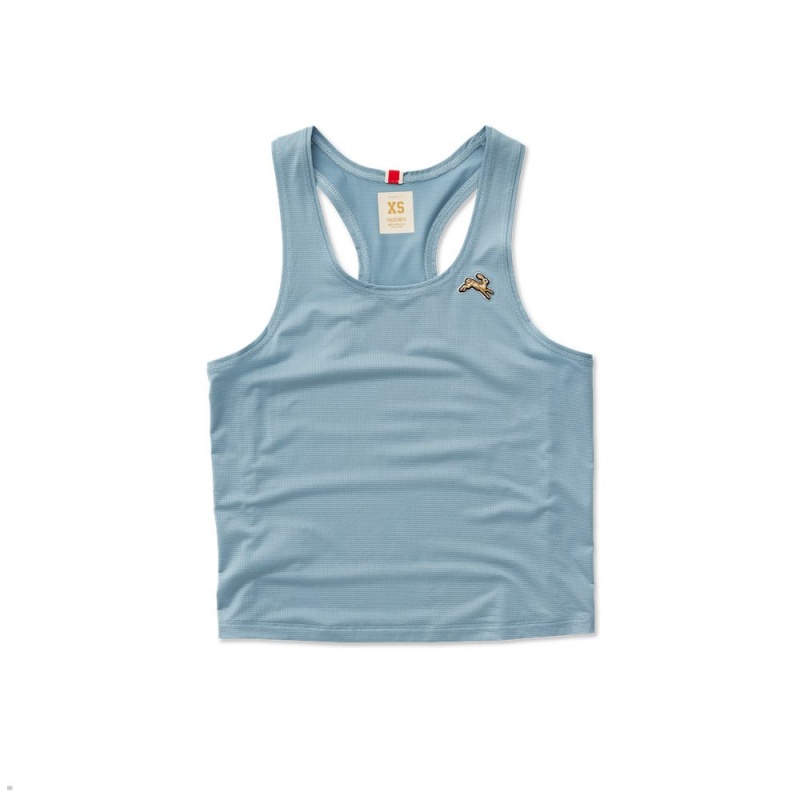 Tracksmith Twilight Crop Women\'s Tank Stonewash NZ | 76138AEML