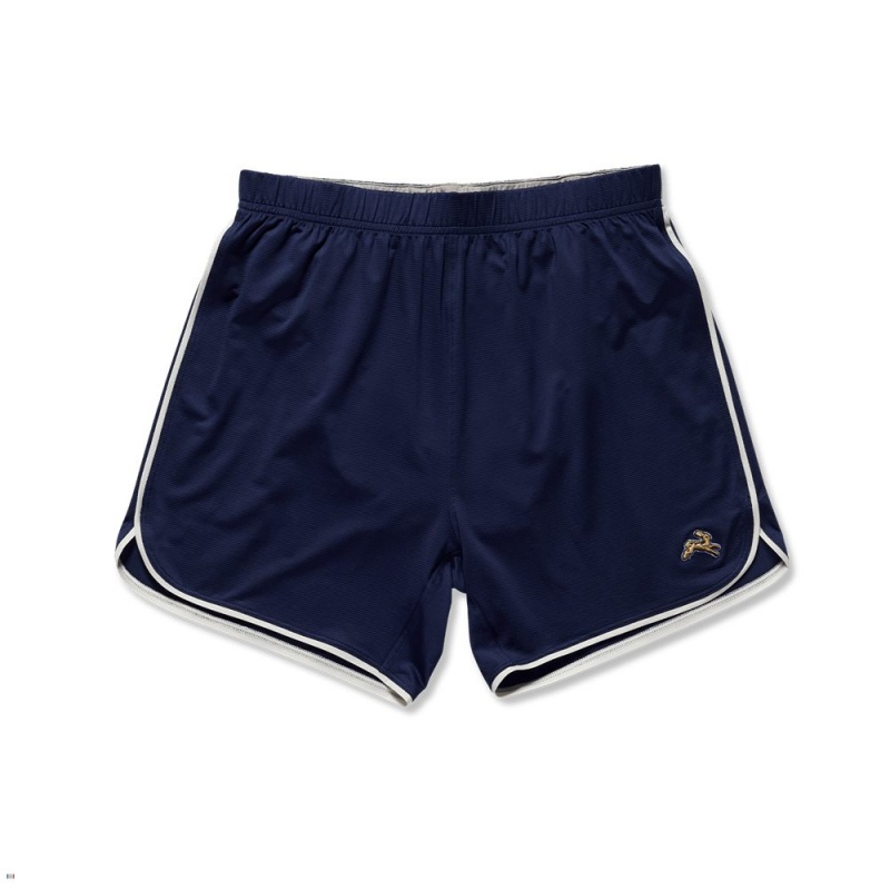 Tracksmith Twilight Men\'s Shorts Navy/Ivory NZ | 13702NWZR