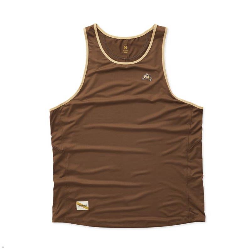 Tracksmith Twilight Men\'s Tank Brown/Chestnut NZ | 85409LGQE