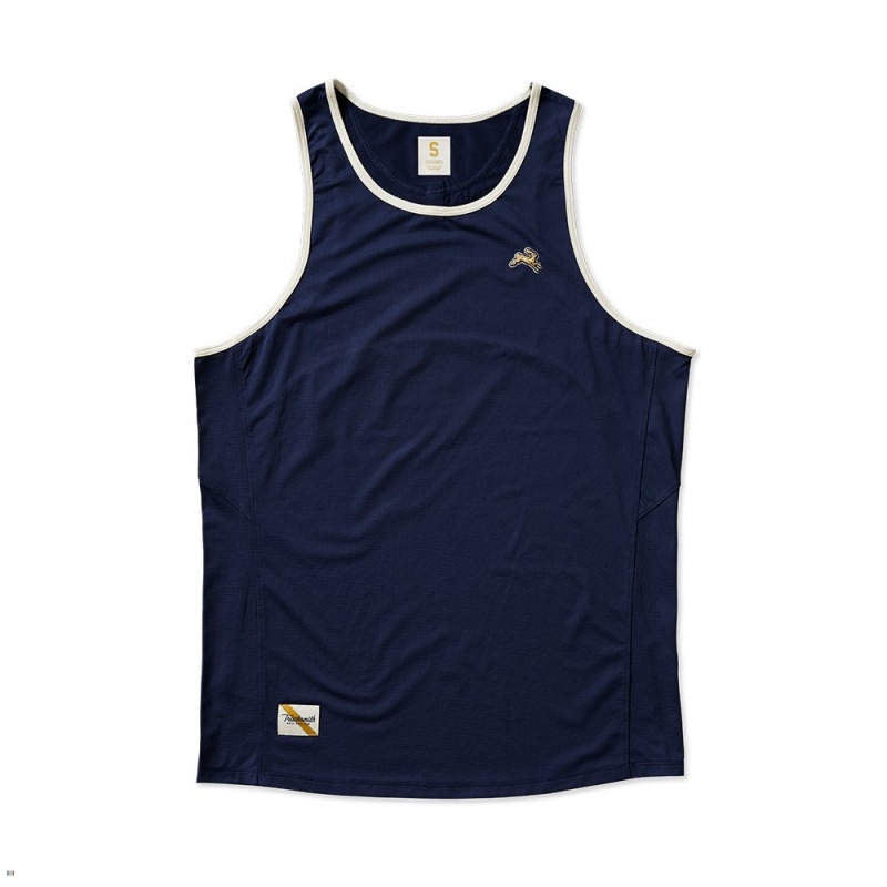 Tracksmith Twilight Men\'s Tank Navy/Ivory NZ | 13742PINH