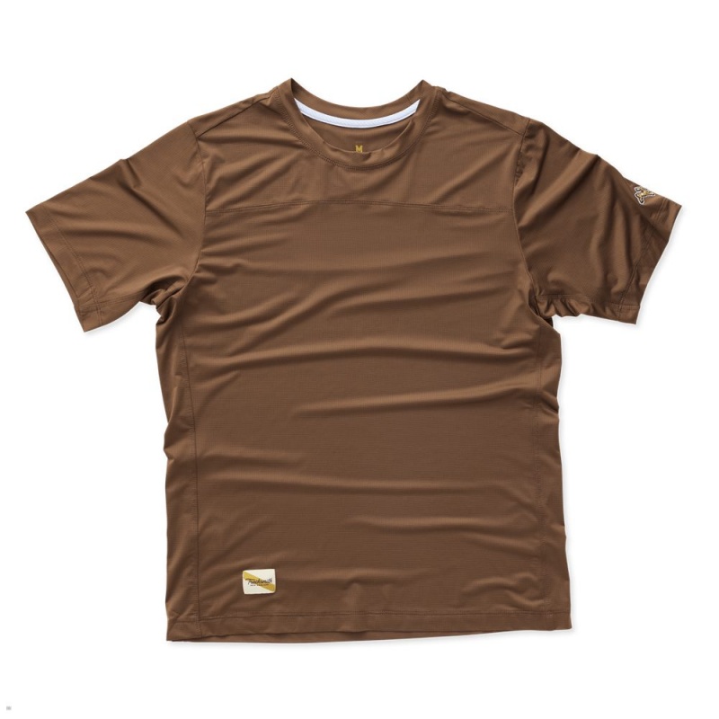 Tracksmith Twilight Men\'s Tee Brown NZ | 03158CLPE