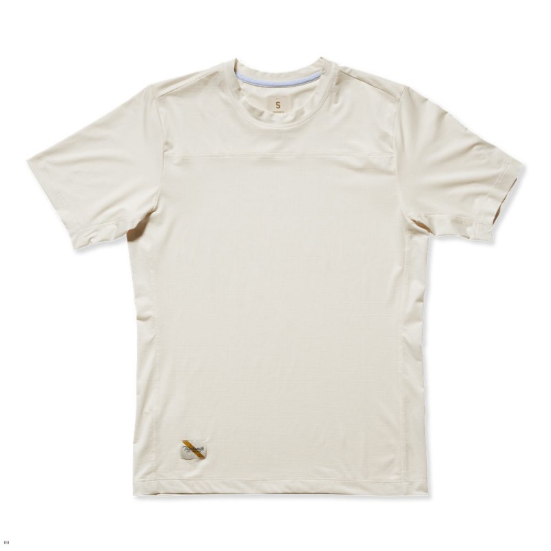 Tracksmith Twilight Men\'s Tee Ivory NZ | 31956TJUN