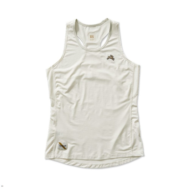 Tracksmith Twilight Women\'s Tank Ivory NZ | 61590WOAX