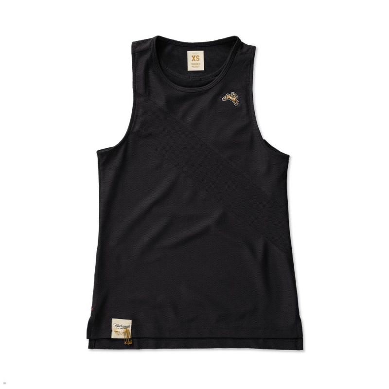 Tracksmith Van Cortlandt Women\'s Singlet Black NZ | 60284DOAL