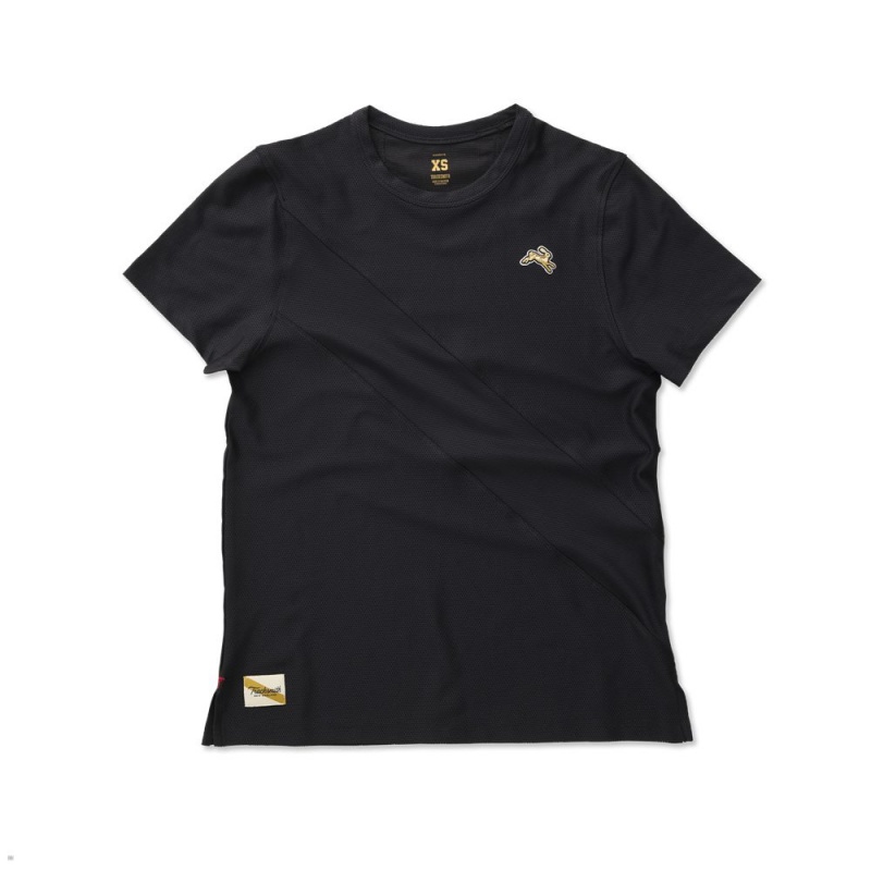 Tracksmith Van Cortlandt Women\'s Tee Black NZ | 59834INMY